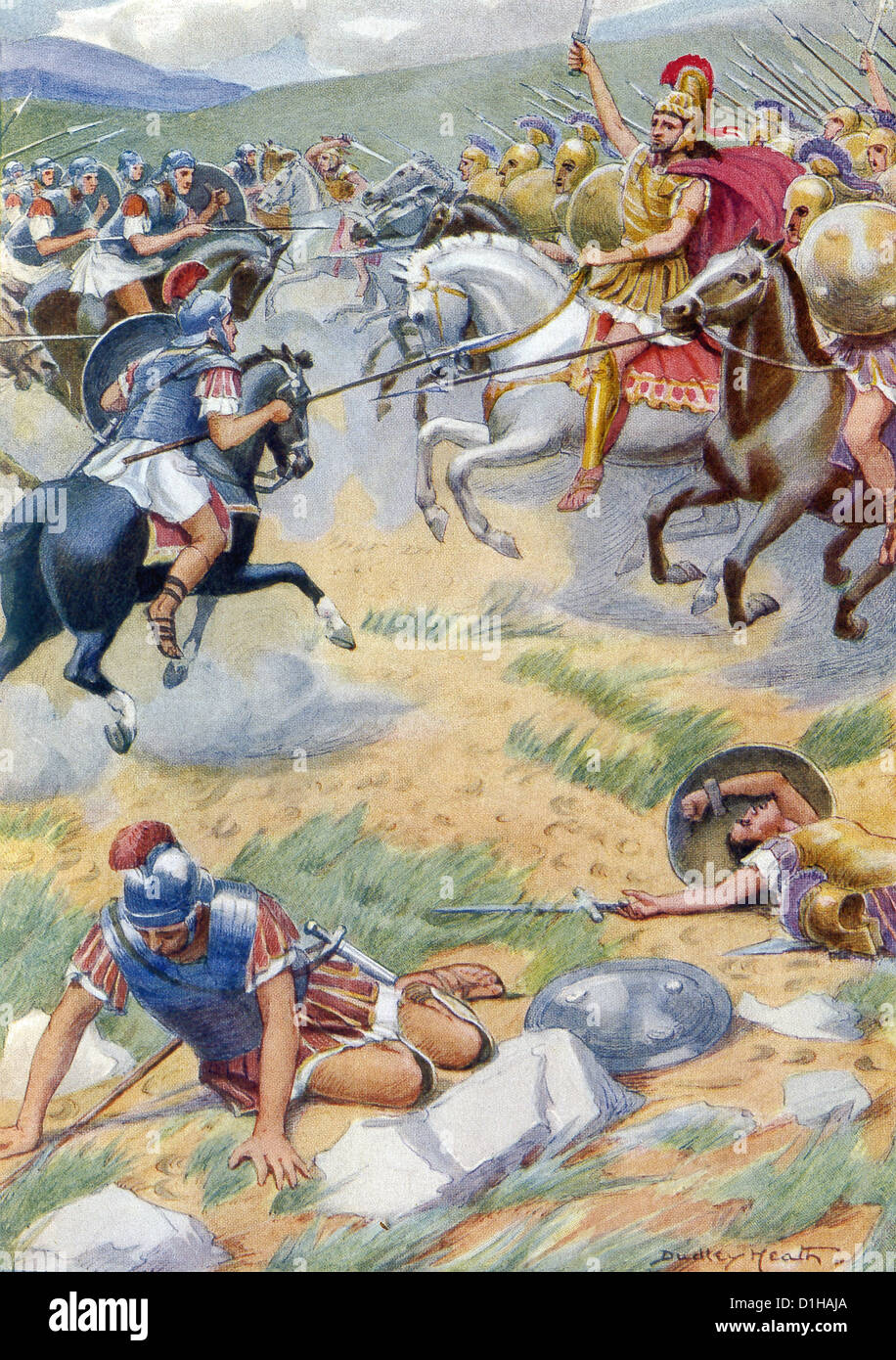 The Greek king of Epirus, Pyrrhus, at the Battle of Heraclea