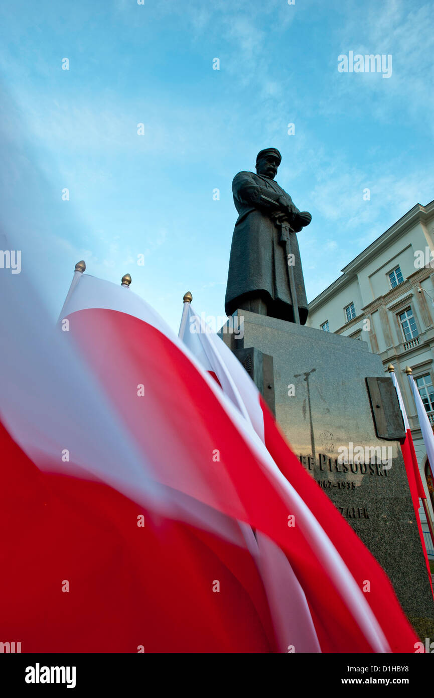 Jozef Pilsudski Monument, Warsaw, Poland Stock Photo
