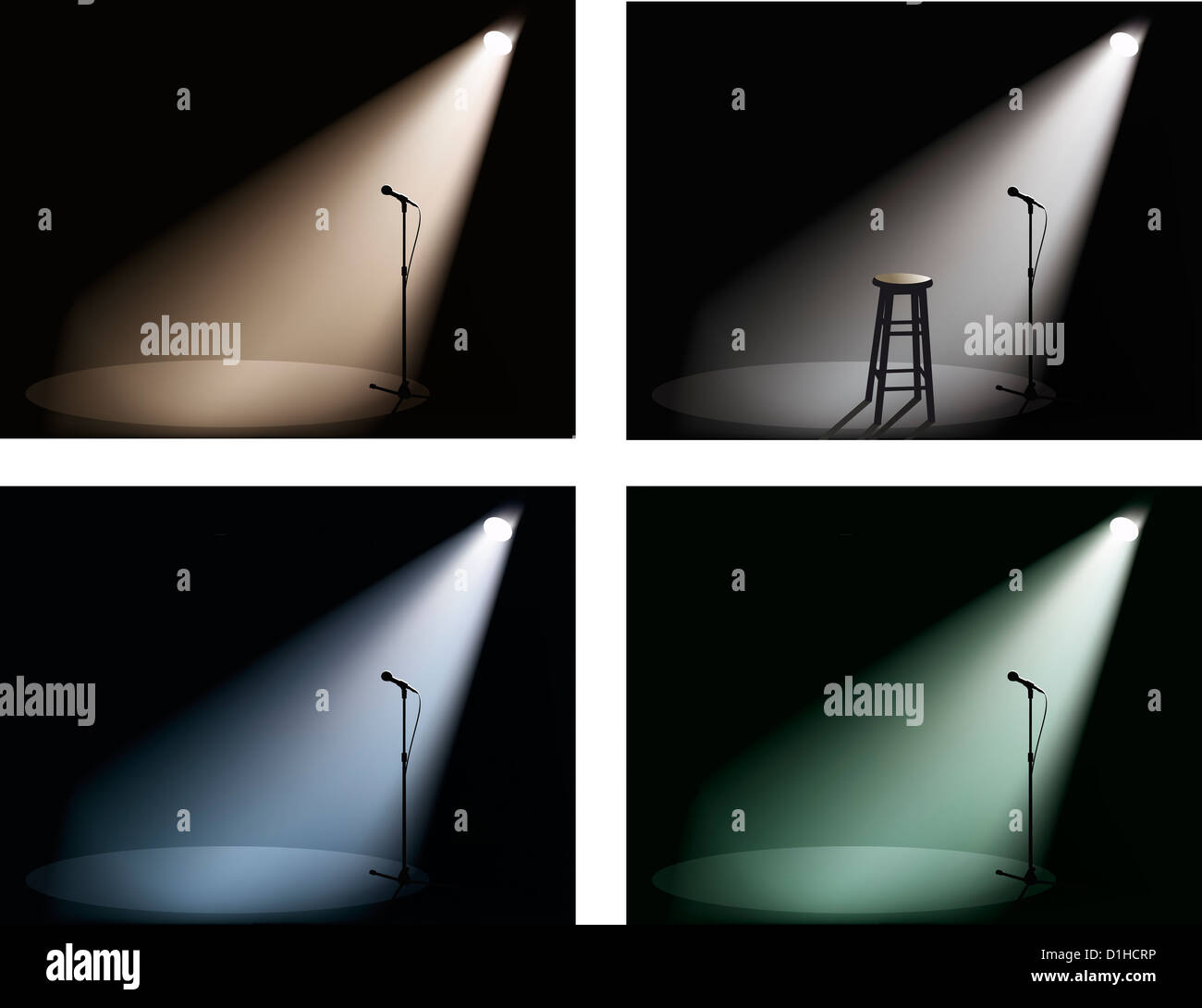 night club with spotlight and microphone Stock Photo Alamy