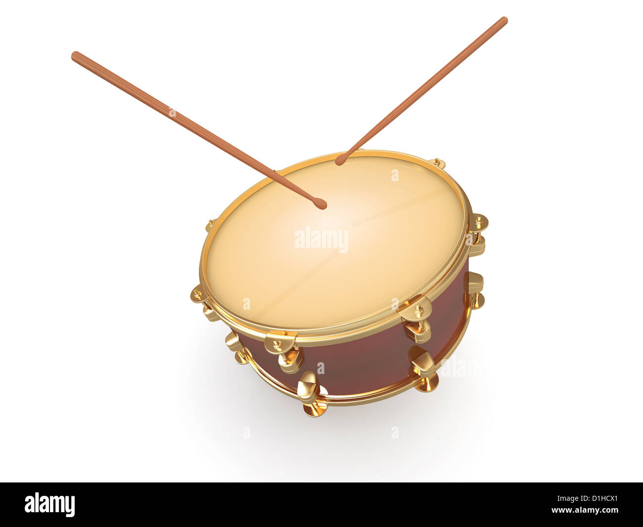 Drum and drumsticks on white isolated background. 3d Stock Photo Alamy