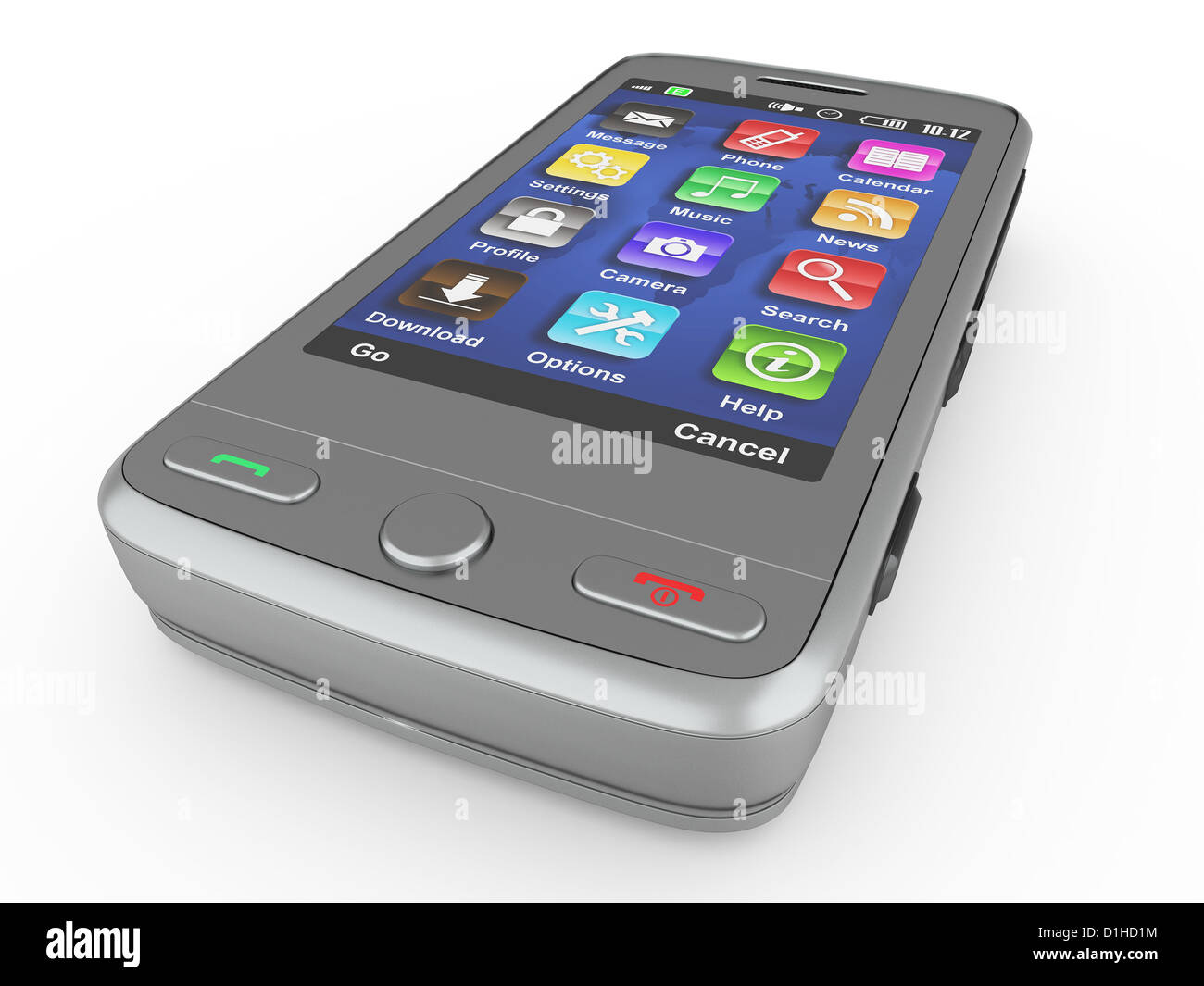 Metallic mobile phone on white isolated background. 3d Stock Photo - Alamy