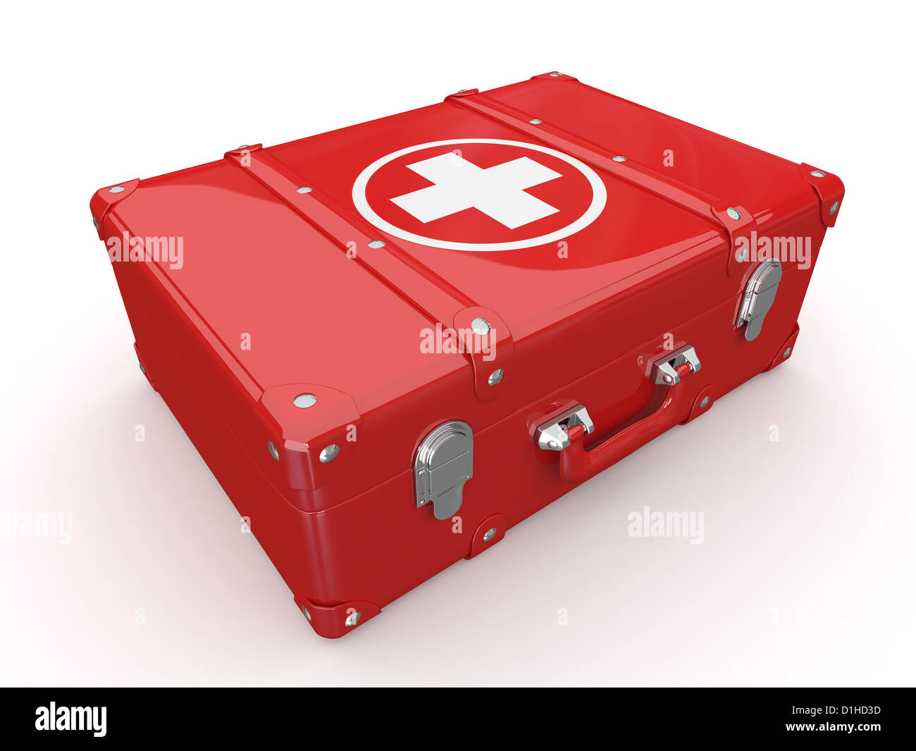 First aids. Medical Kit on white isolated background. 3d Stock Photo