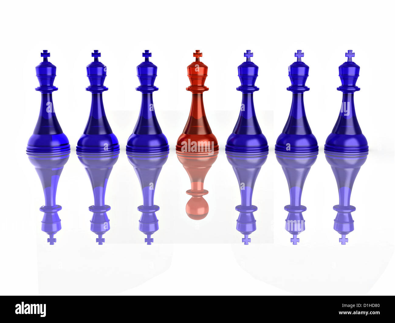 Conceptual image of false leadership. Chess. 3d Stock Photo