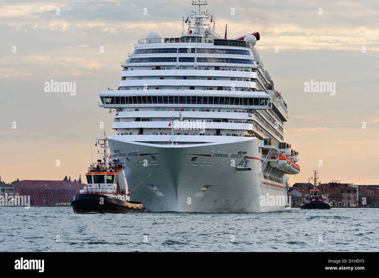Cruise ship sailing along the Grand Canal, Venice, Italy. Stock Photo
