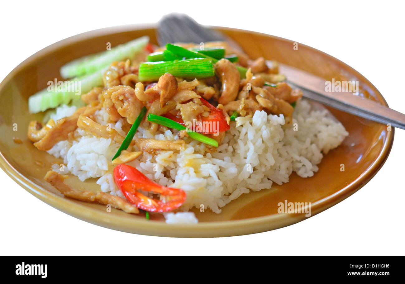 thai rice with chicken and cashew nuts Stock Photo - Alamy