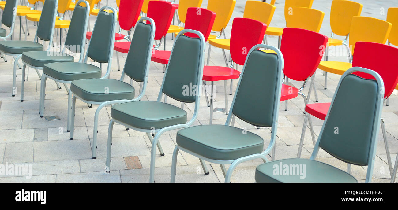 multicolored chairs Stock Photo
