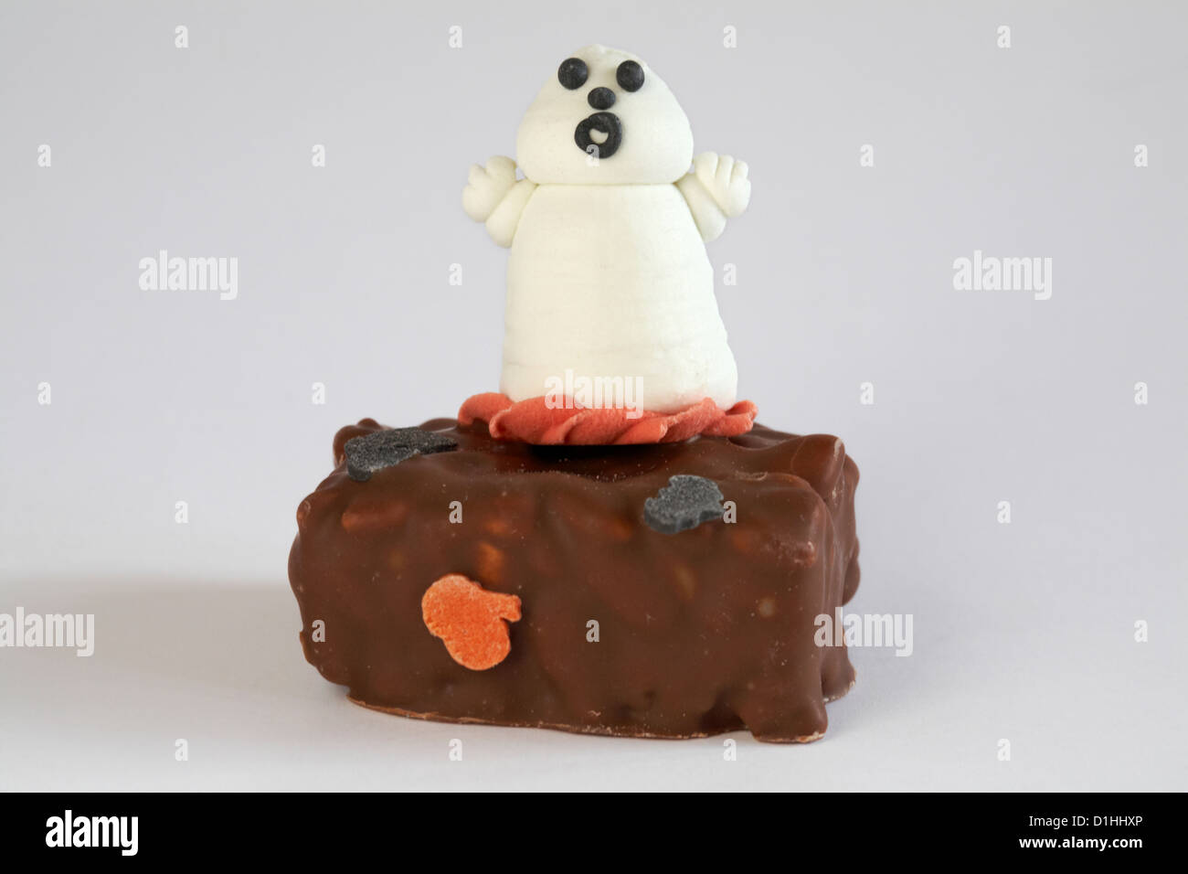 Halloween ghost cake biscuit isolated on white background Stock Photo