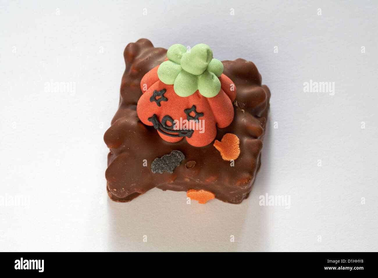 Halloween pumpkin cake biscuit isolated on white background Stock Photo