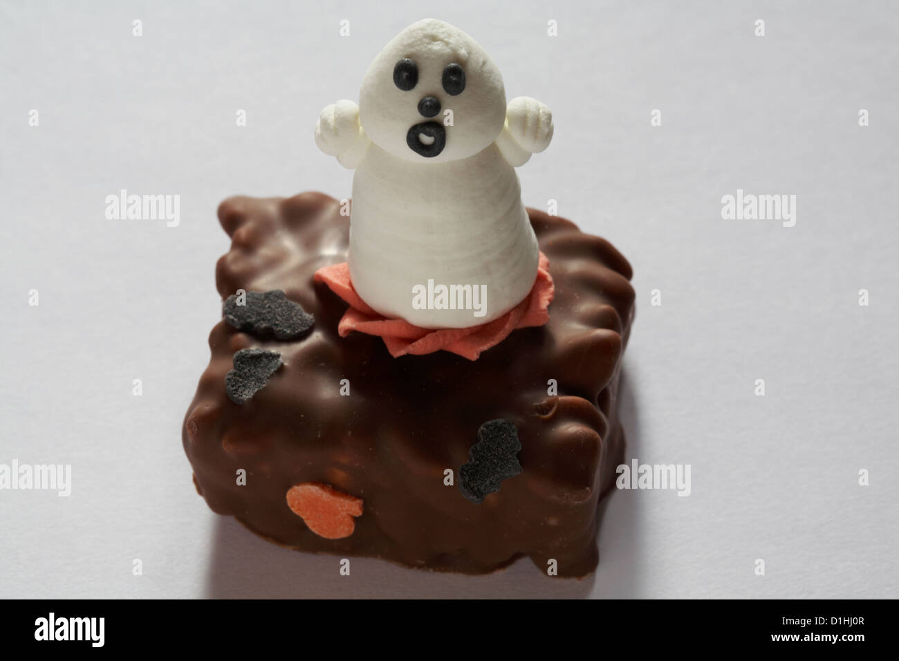 Halloween ghost cake biscuit isolated on white background Stock Photo