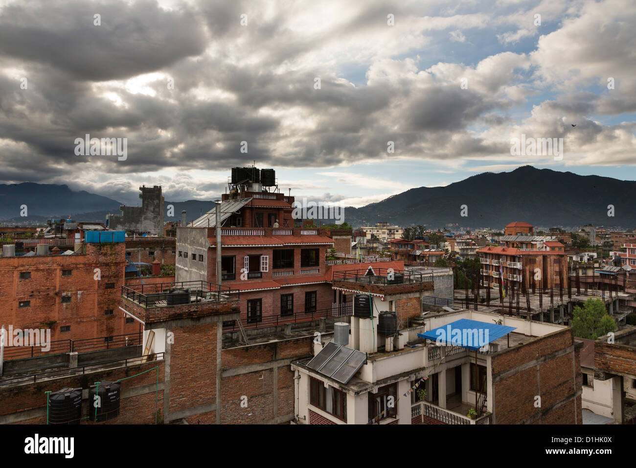 Overcast sky in Kathmandu city, Nepal Stock Photo