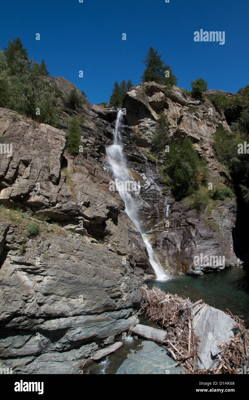Lillaz waterfalls, Aosta Valley Stock Photo