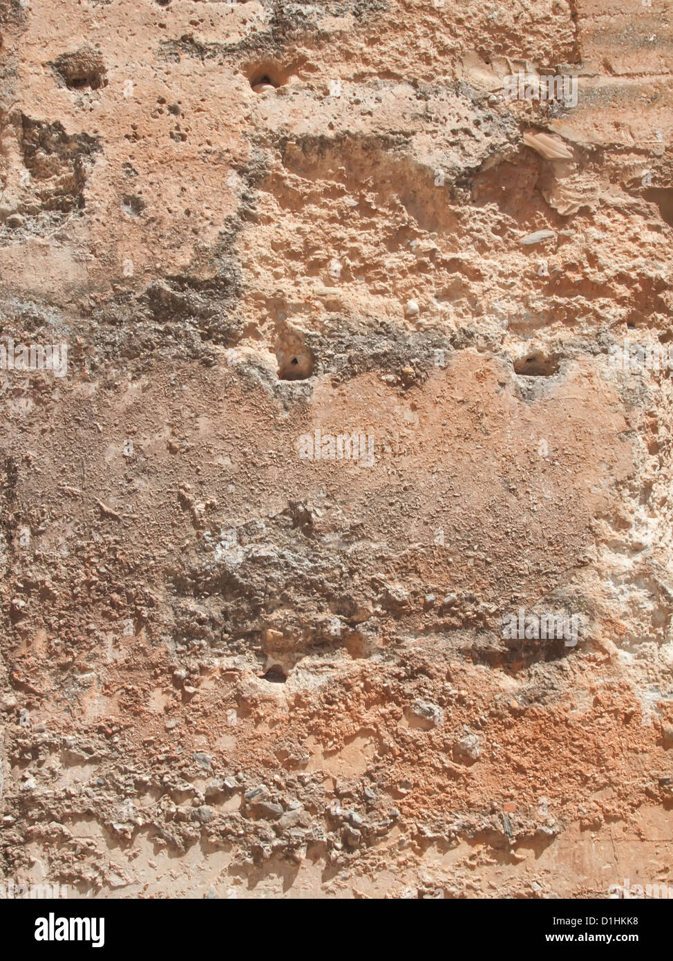 textures of wall in Alcazaba ( Alhambra), Spain Stock Photo