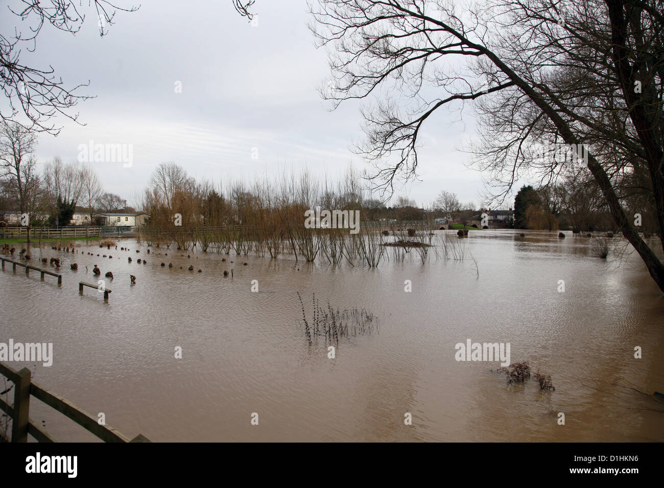 Welford on Avon floods, 23rd Dec 12. The pictureque village of Welford