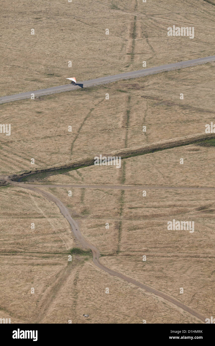 Aerial photo of the glider to land on road Stock Photo Alamy