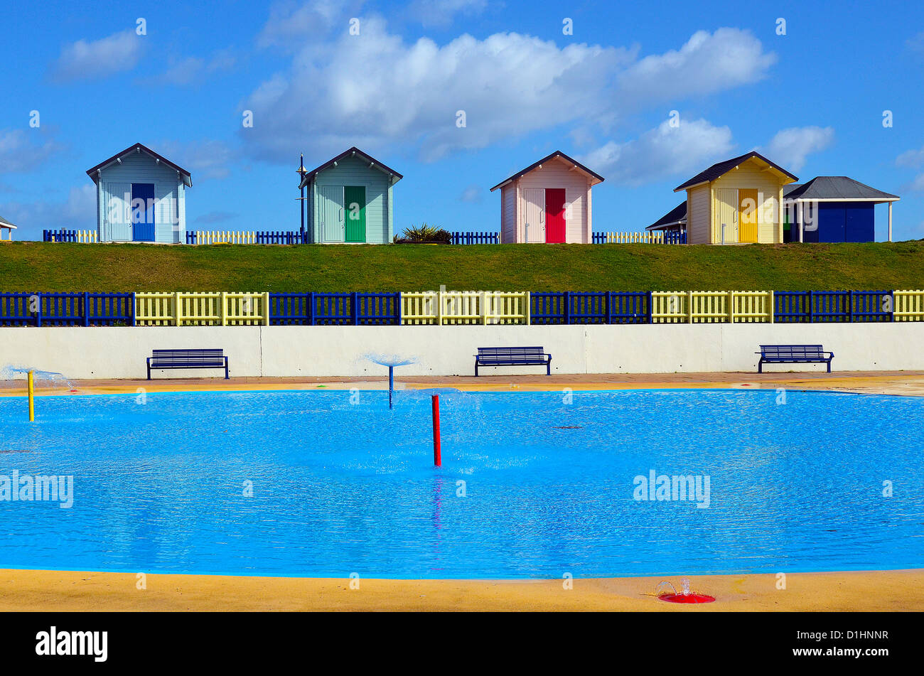 Beach Huts Mablethorpe Stock Photo Alamy