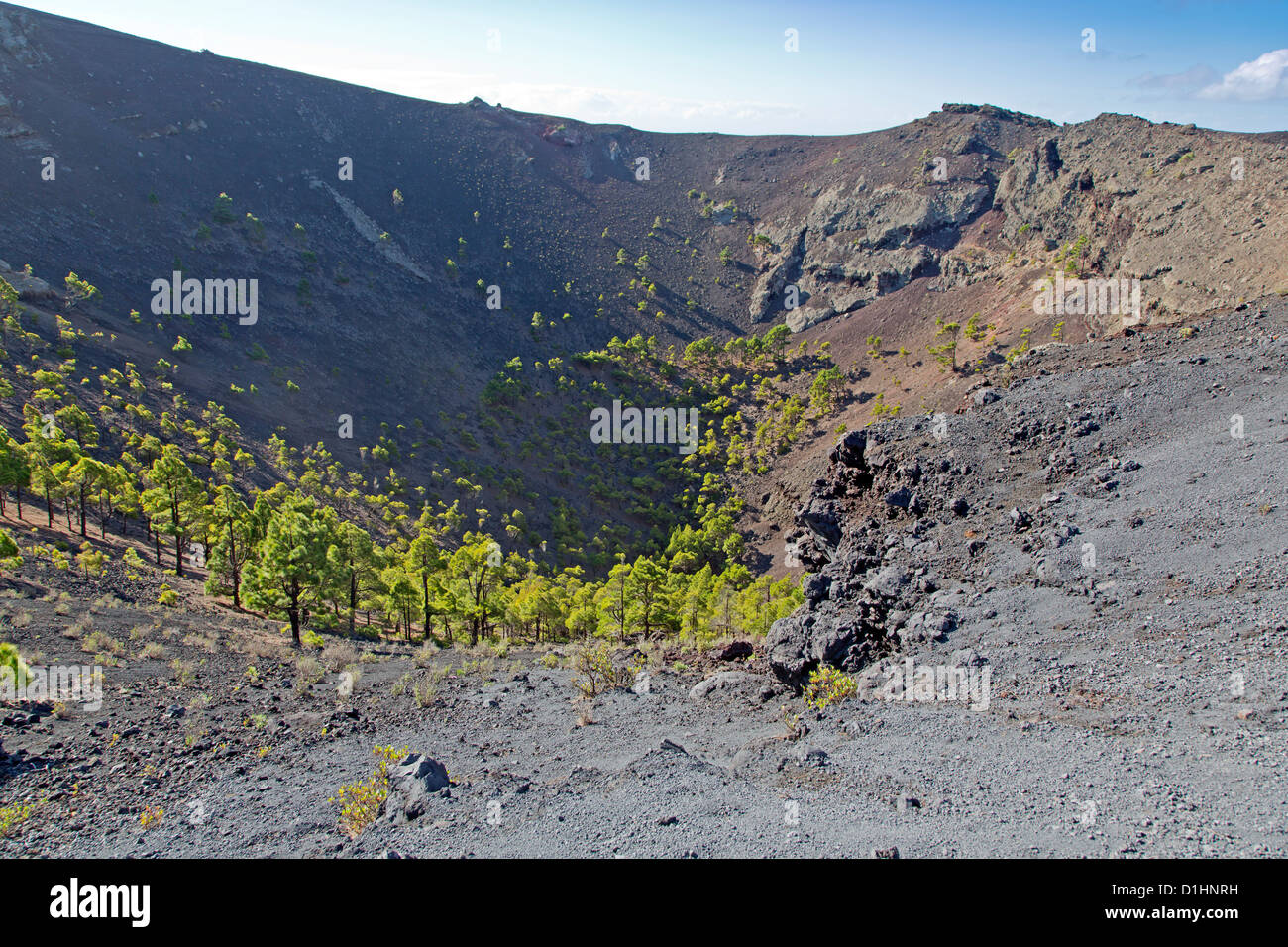 Volcanic crater San Antonio, La Palma, Spain Stock Photo