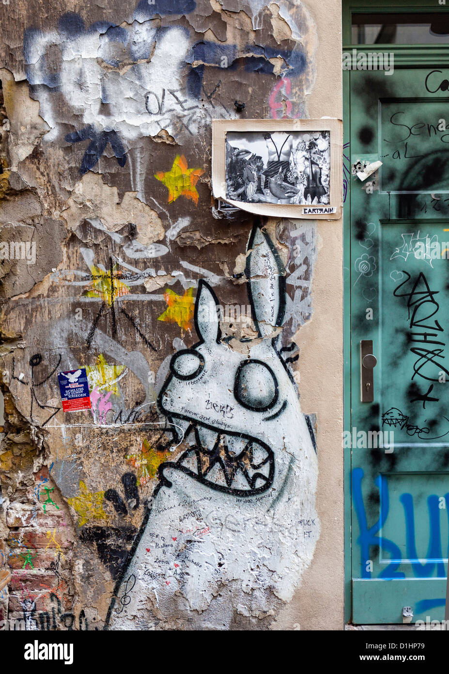 Scary rabbit big teeth eyes graffiti hi-res stock photography and ...