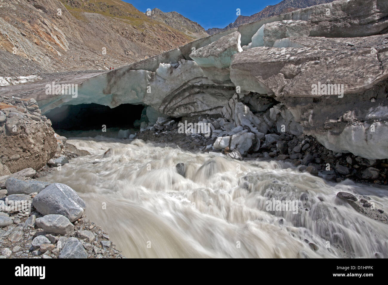 Glacier snout Kaunertal Glaciers, Austria Stock Photo