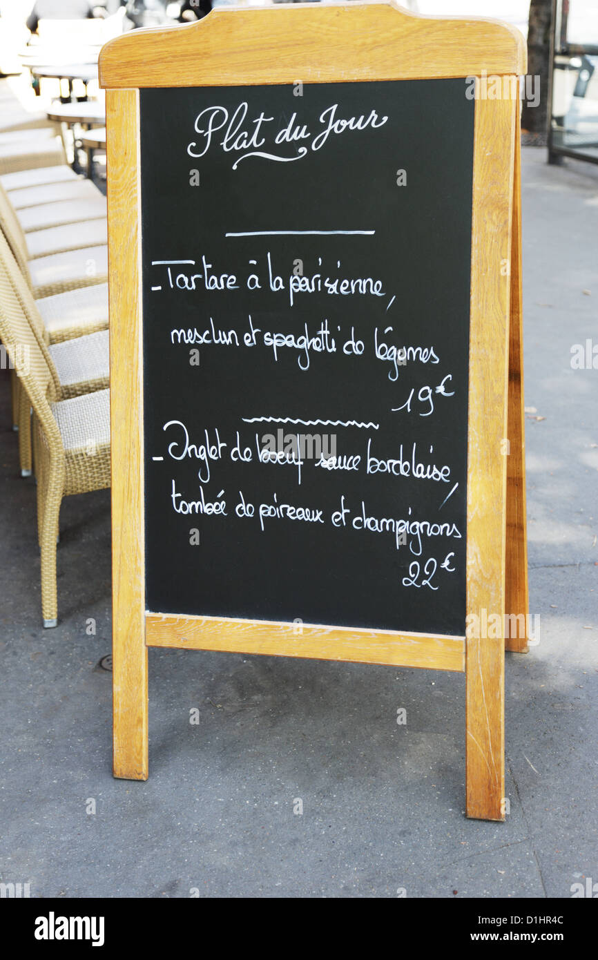 menu of the restaurant on the street Stock Photo - Alamy