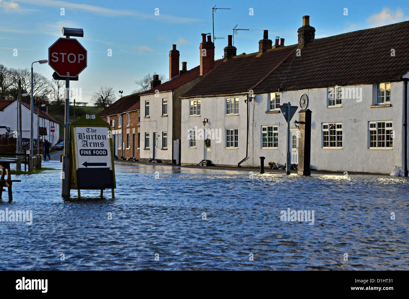 Flooded village of Burton Fleming, East Yorkshire UK Stock Photo - Alamy
