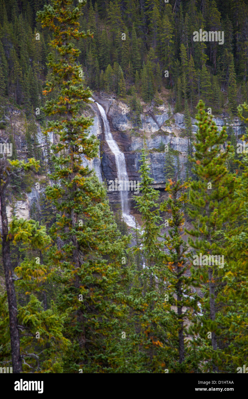Bridal Veil Falls on the Icefields Parkway in Banff National Park in