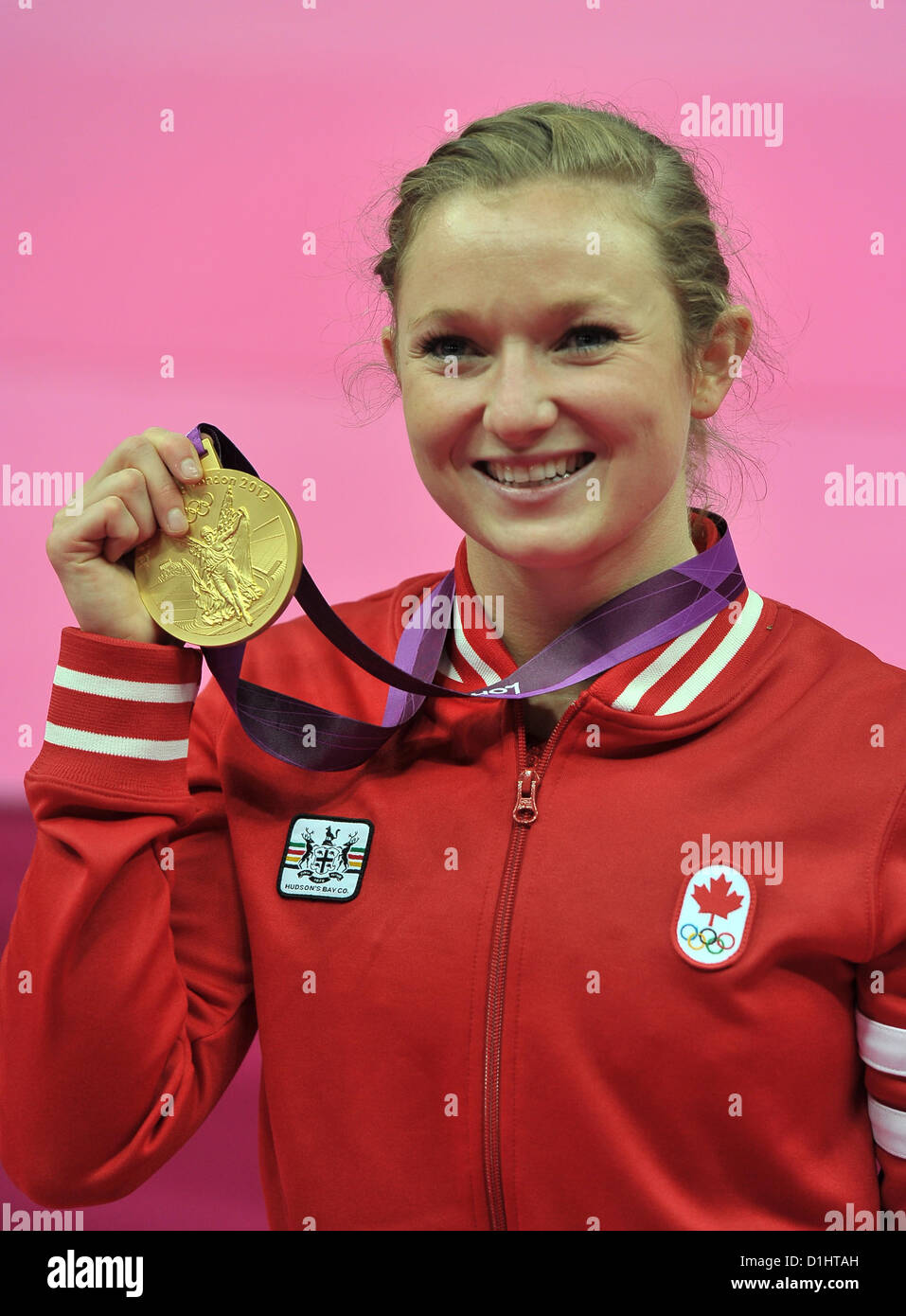Gold Medalist Rosannagh Maclennan )CAN, Canada). Trampoline Stock Photo