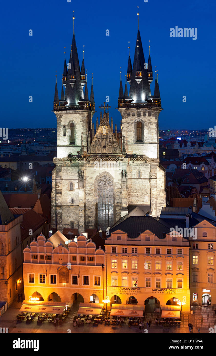 Church of Our Lady before Tyn in Staroměstské náměstí (Old Town Square) in Prague, the capital of the Czech Republic. Stock Photo