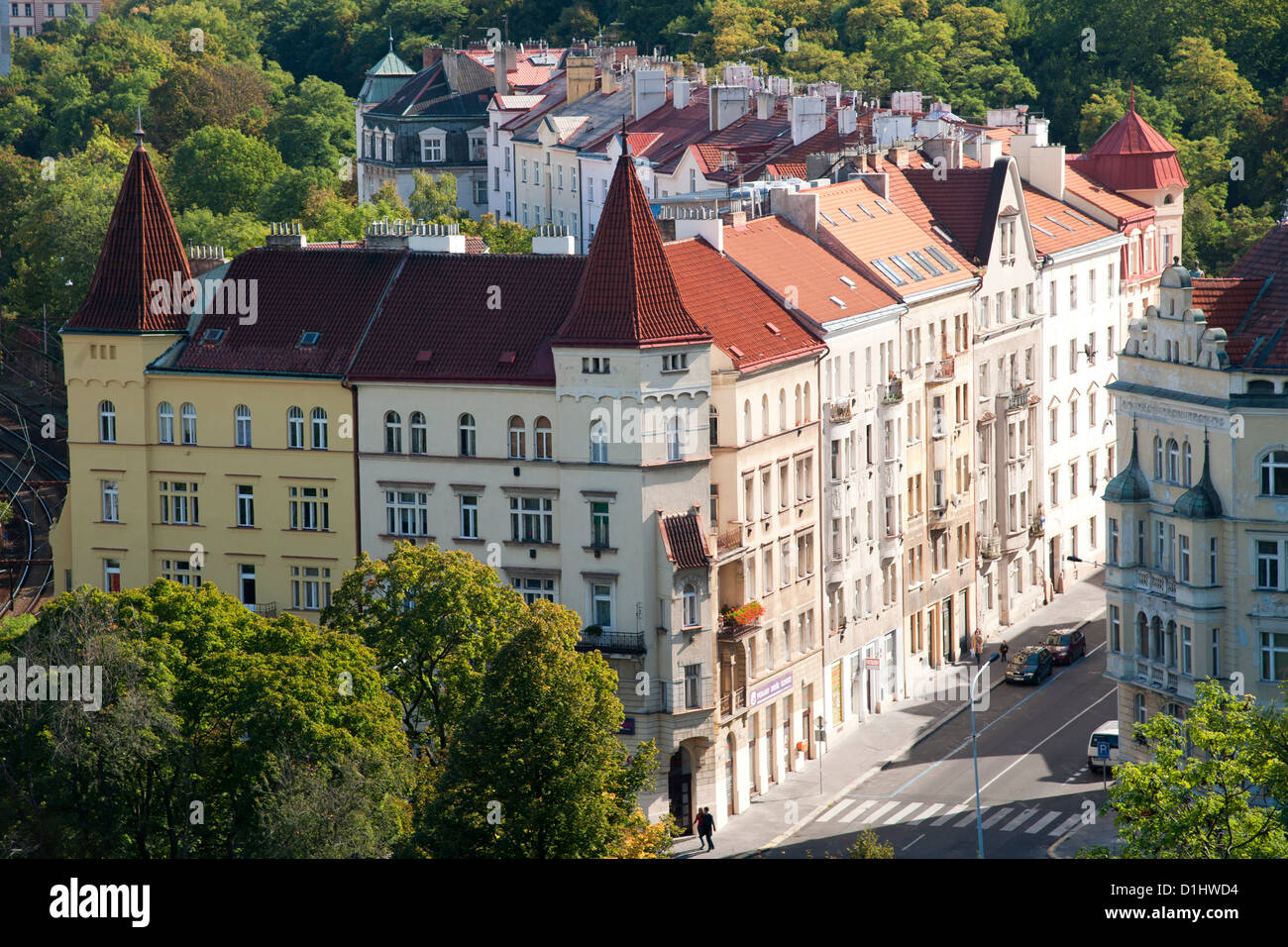 View of New Town district buildings in Prague, the capital of the Czech Republic. Stock Photo