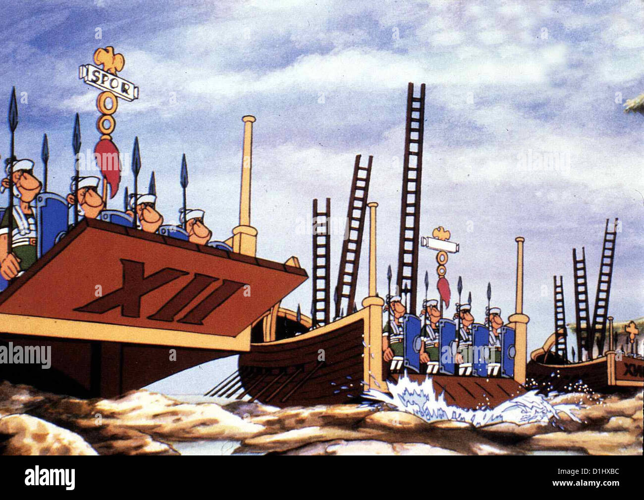 Asterix Bei Den Briten  Asterix Chez Les Bretons  Die Roemer ueberqueren den Aermelkanal und fallen in England ein. Teefax Stock Photo