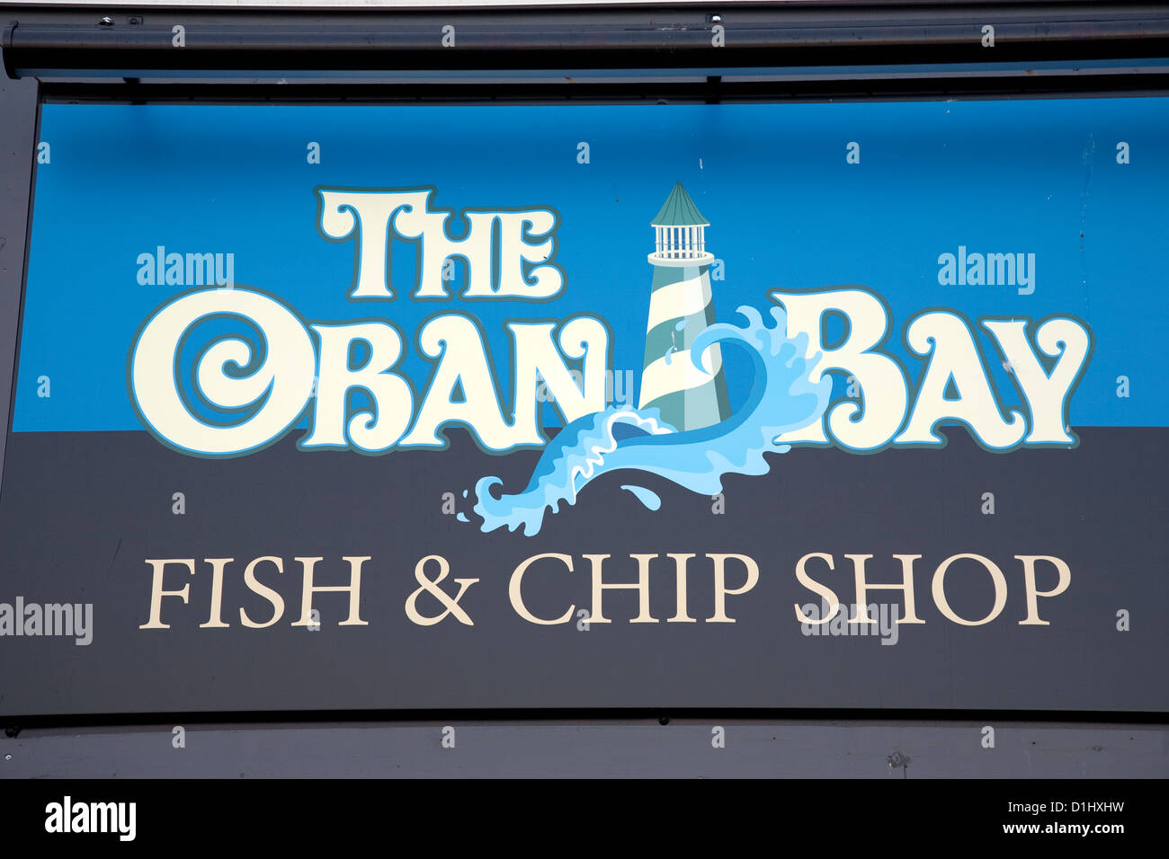 The Oban Bay Fish and Chip Shop Sign, Oban, Scotland Stock Photo Alamy