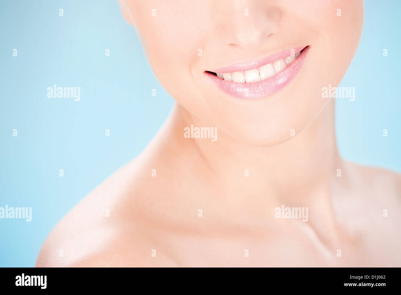 Part of a woman's face, smile Stock Photo