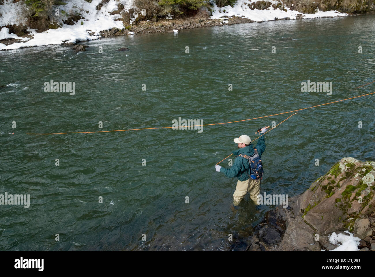 Fly fishing for steelhead trout on Oregon's Grande Ronde River in
