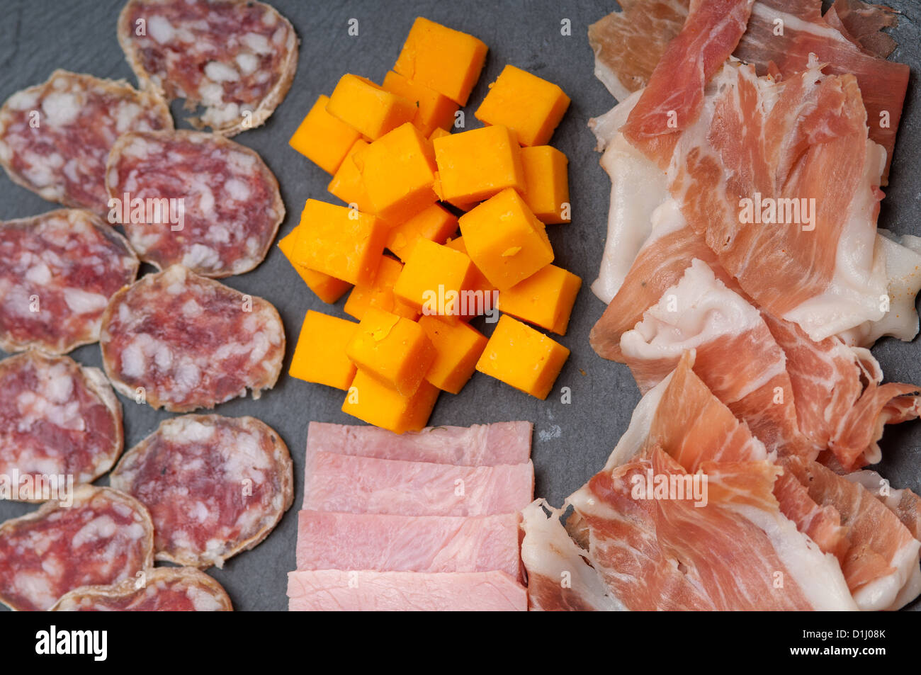 assorted fresh cold cut platter Italian appetizer Stock Photo Alamy