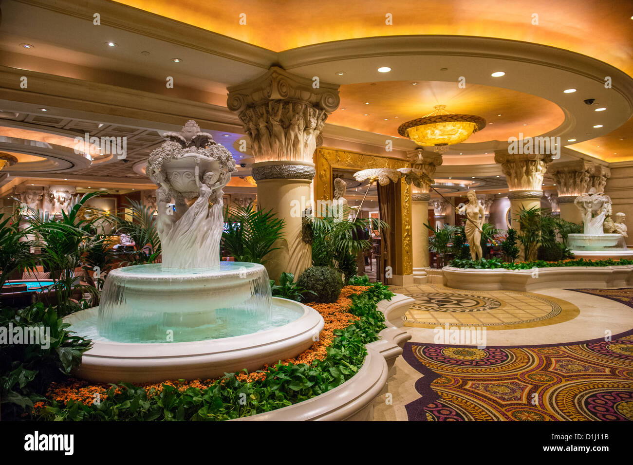 The interior of Caesar Place Hotel in Las Vegas Stock Photo Alamy