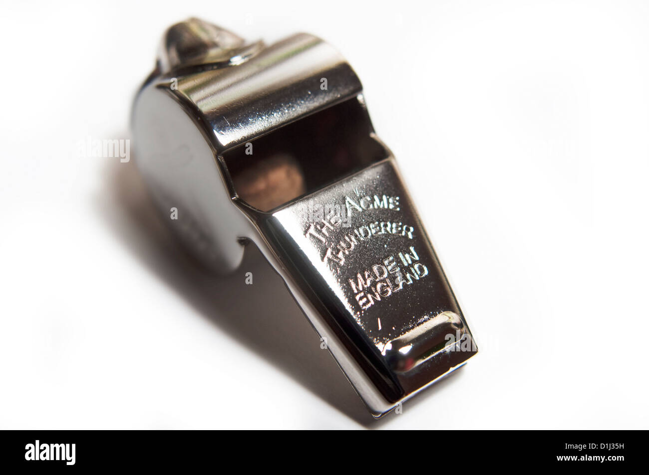 Referees metal whistle The Acme Thunderer Stock Photo Alamy