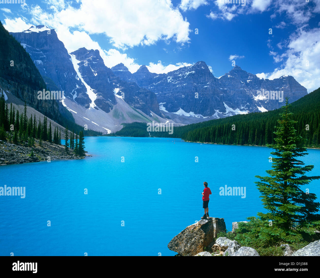 Moraine Lake, Banff National Park, Alberta, Canada Stock Photo