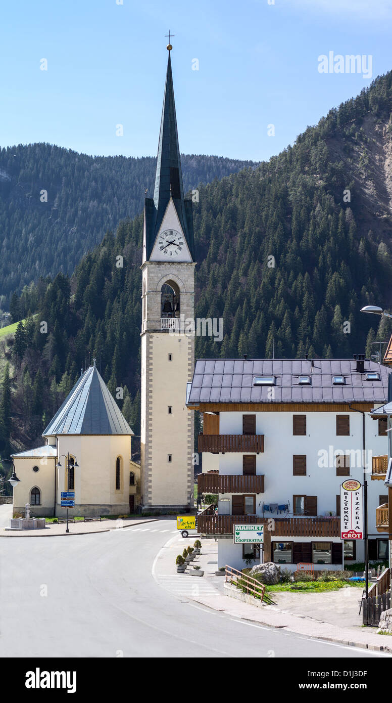Italy, Dolomites, Veneto, Selva Di Cadore, the church of the village. Stock Photo