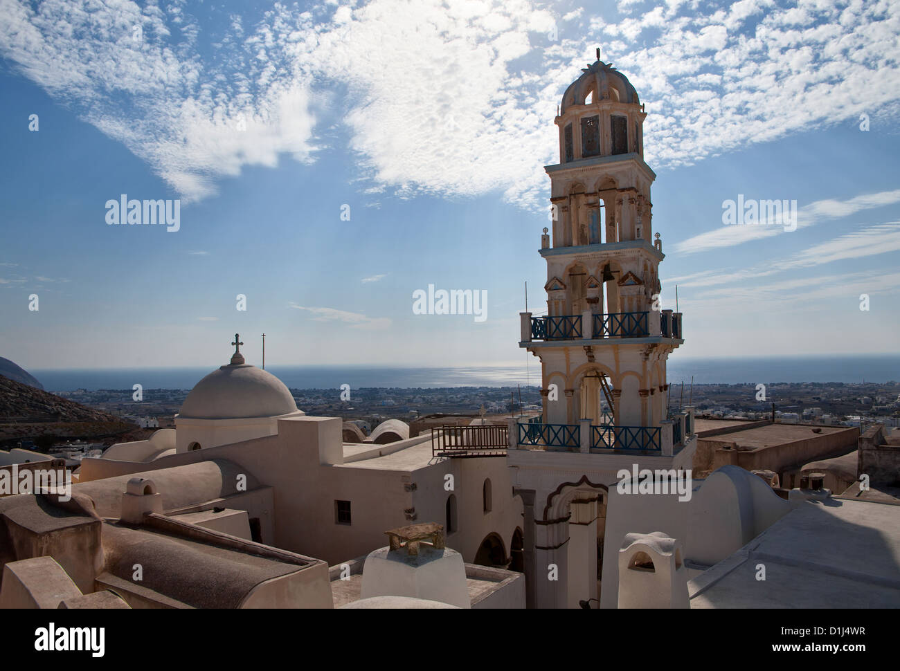 Tower of the Church on background blue sky Stock Photo - Alamy