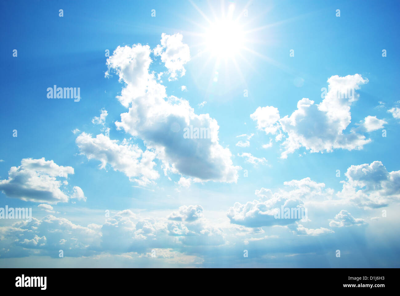 sunny sky background with a tiny
