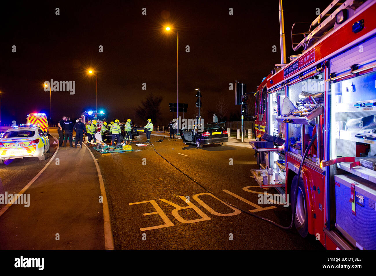 Two car accident Church Rd Yardley Stock Photo Alamy