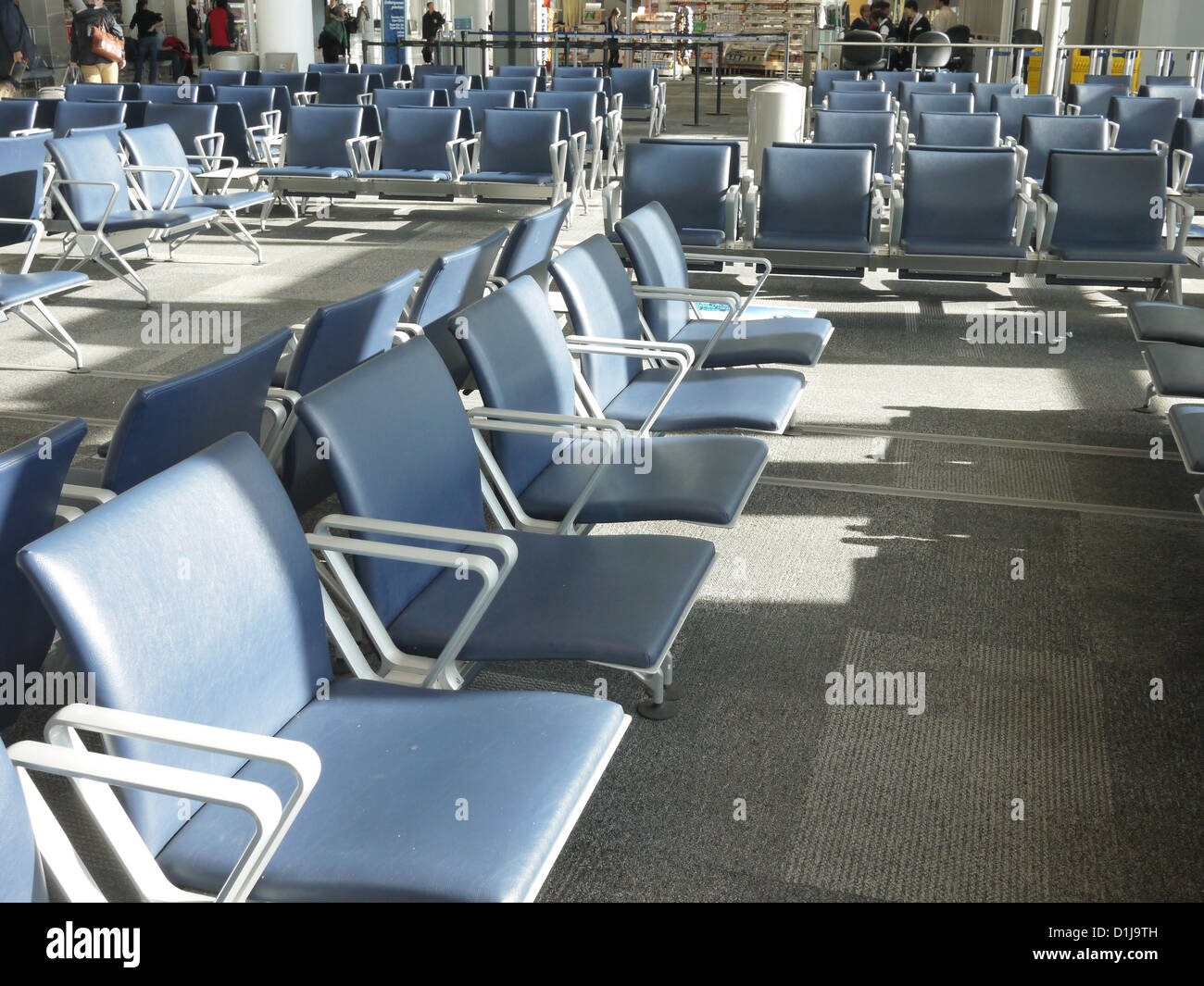 empty seats seat airport waiting area gate Stock Photo Alamy