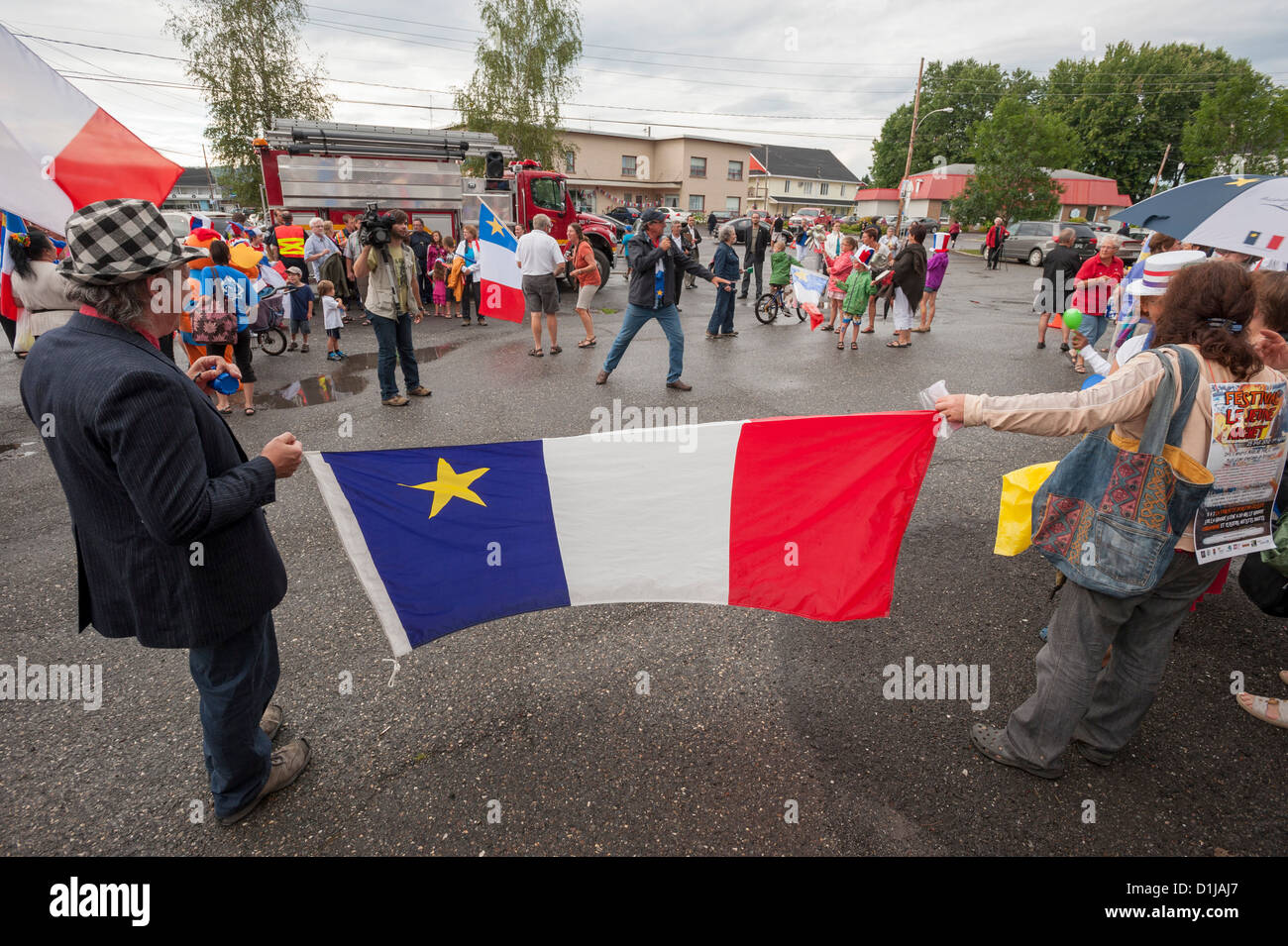 Acadian Day Tintamarre, Squatec, Quebec, Canada Stock Photo