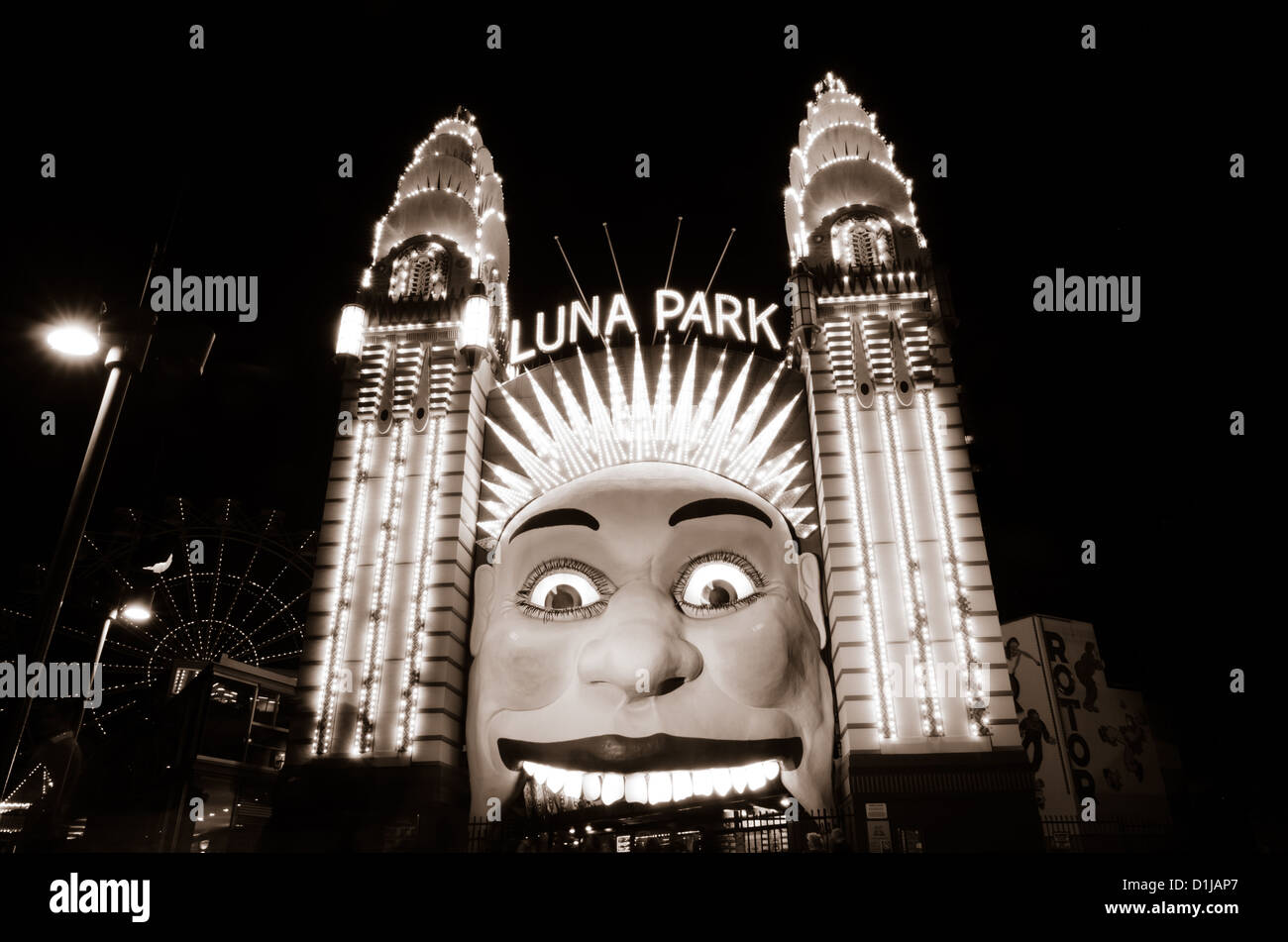 Entrance gate of Luna Park in Syndey, Australia Stock Photo
