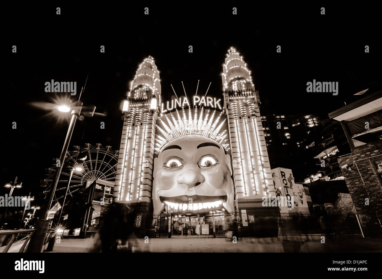 Entrance gate of Luna Park in Syndey, Australia Stock Photo