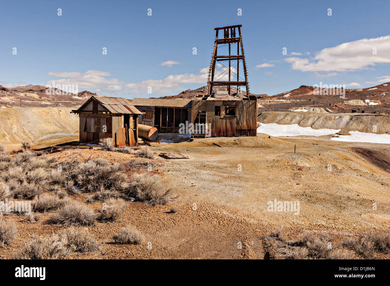Old abandoned gold mine in former boomtown turned ghost town Goldfield, Nevada, USA Stock Photo Old abandoned gold mine in former boomtown turned ghost town Goldfield, Nevada, USA Stock Photo