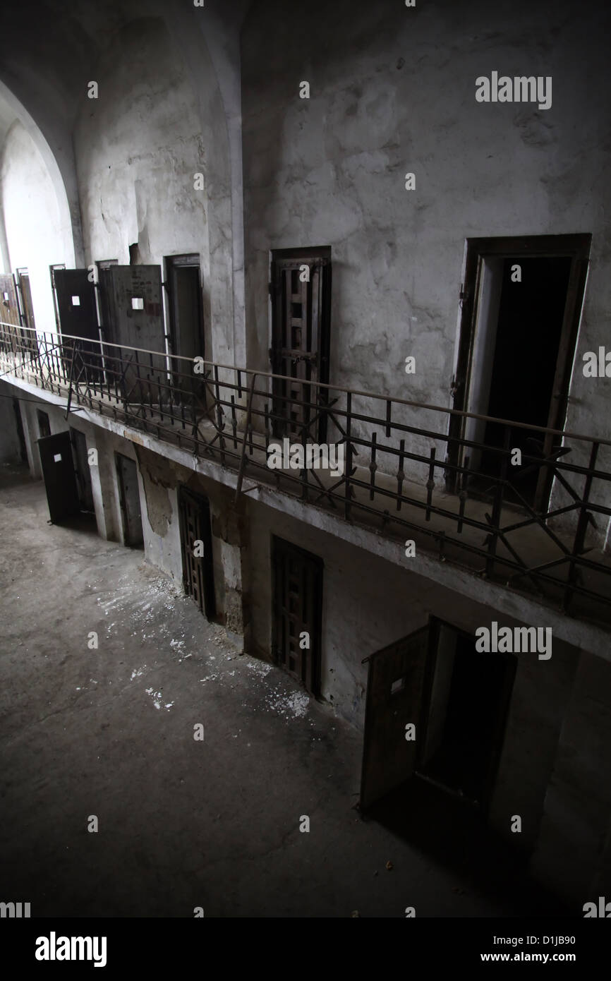 Color picture of an old abandoned prison Stock Photo