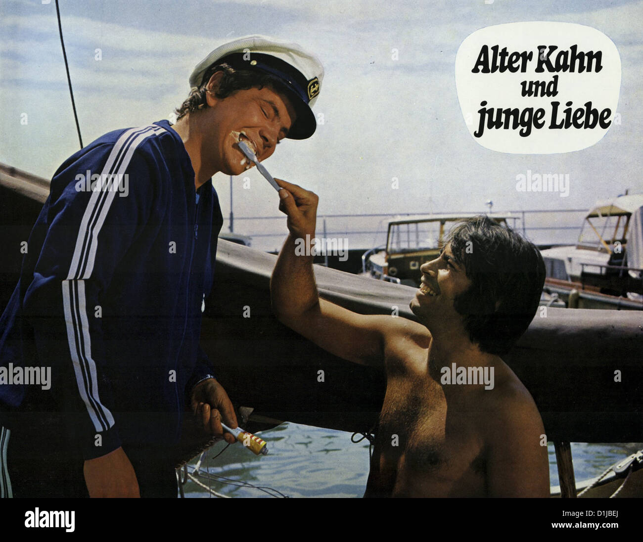 Alter Kahn Und Junge Liebe Alter Kahn Und Junge Liebe Szenenbild Stock