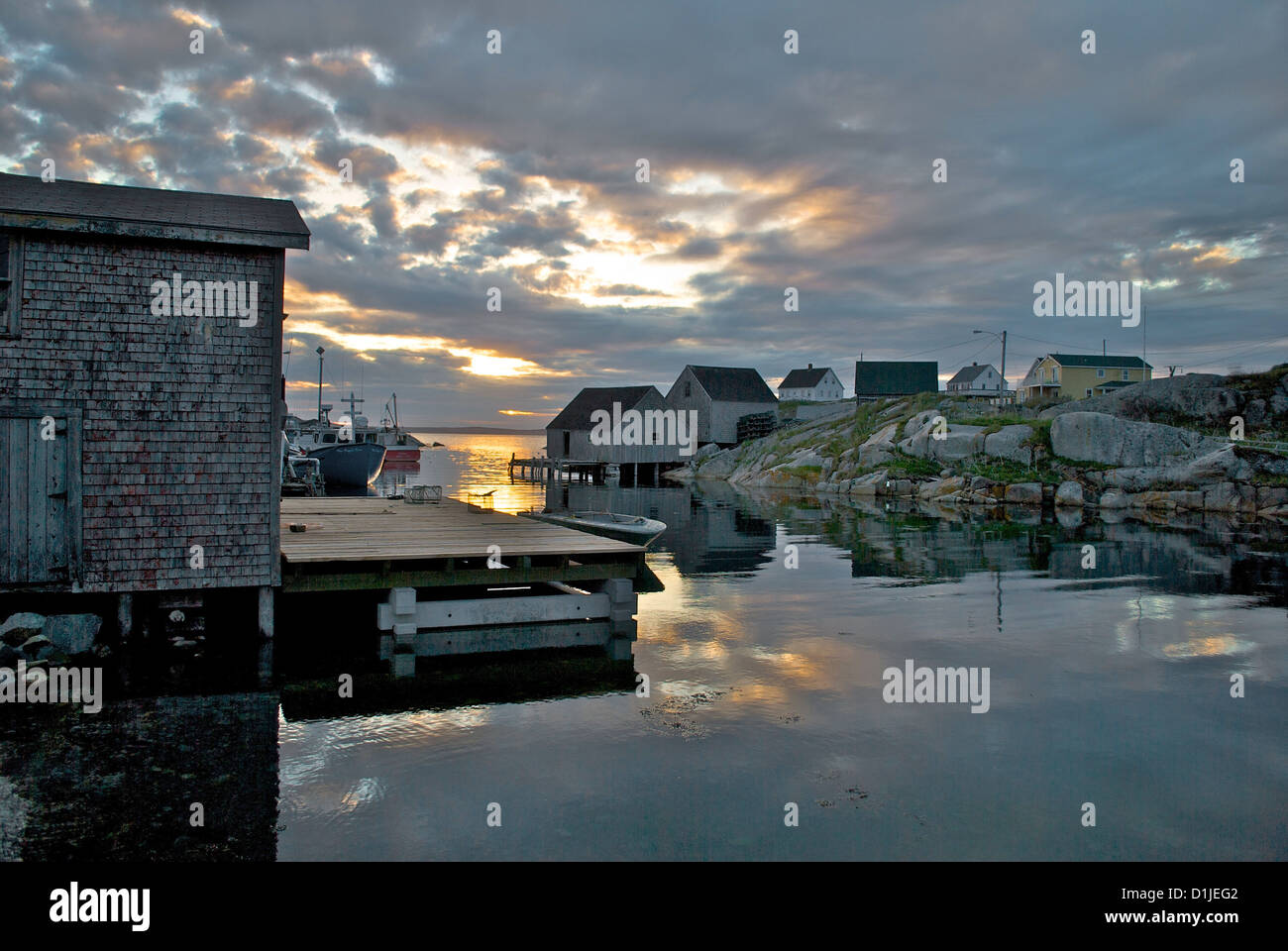 Peggys Cove, UNESCO World Heritage Site Harbor, NS, Canada Stock Photo