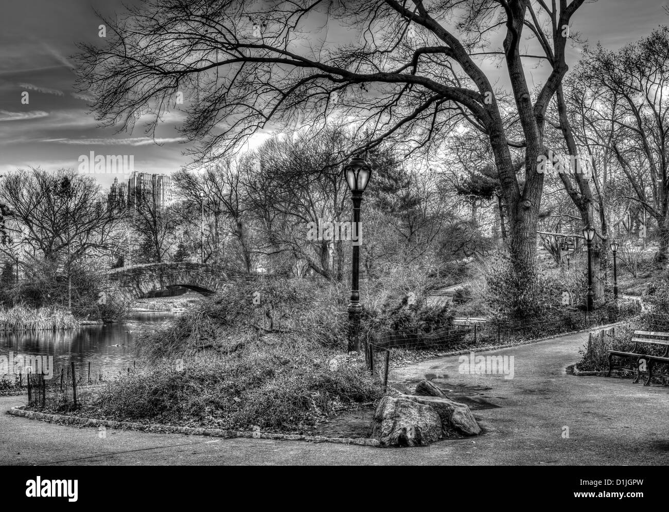 Central Park New York City Gapstow bridge Stock Photo Alamy