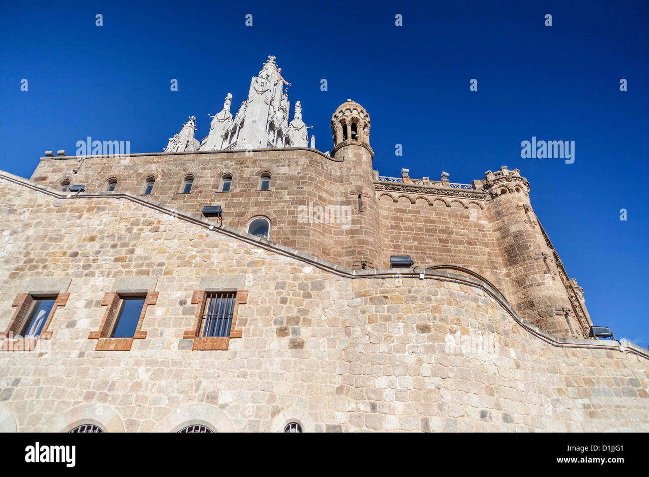 Temple expiatori del sagrat cor located in tibidabo,Barcelona Stock Photo